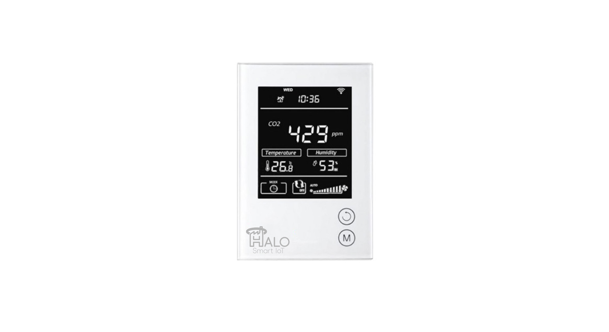 Halo Smart IoT - CO2, Temperature, Humidity and TVOC Sensor with Alarm (230VAC)